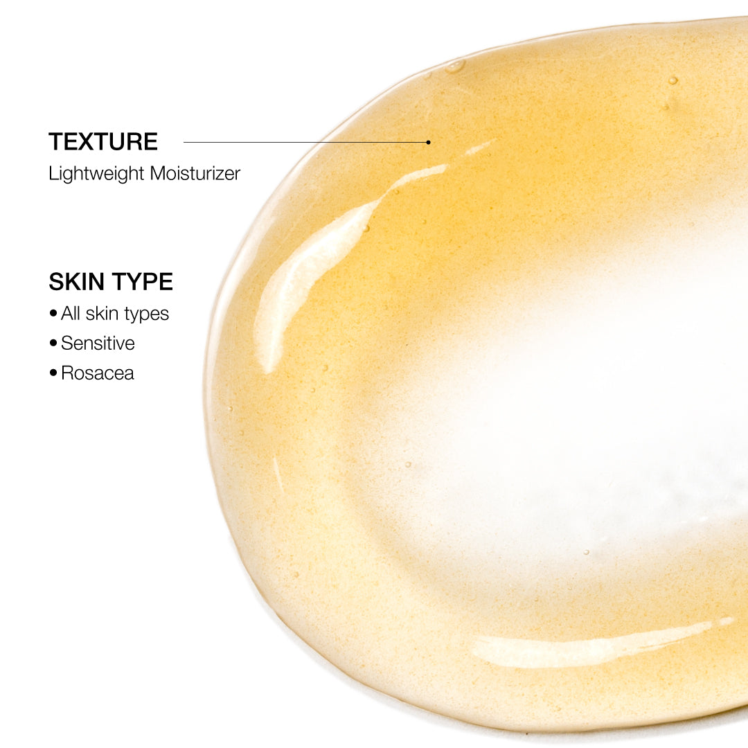 Calming Serum Texture discription of lightweight hydrator and good for all skin types including sensitive and rosacea