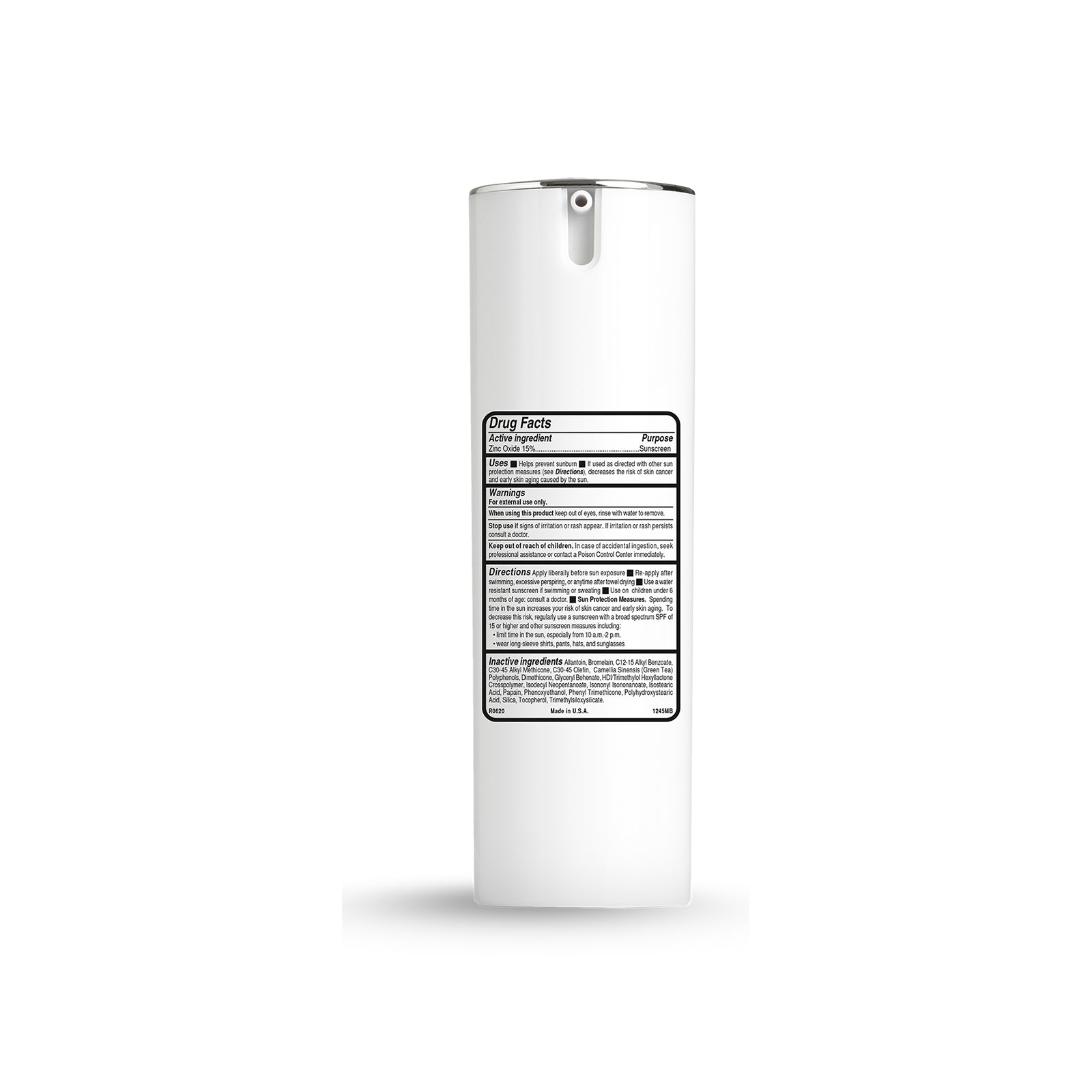 Silky SPF 45 back label