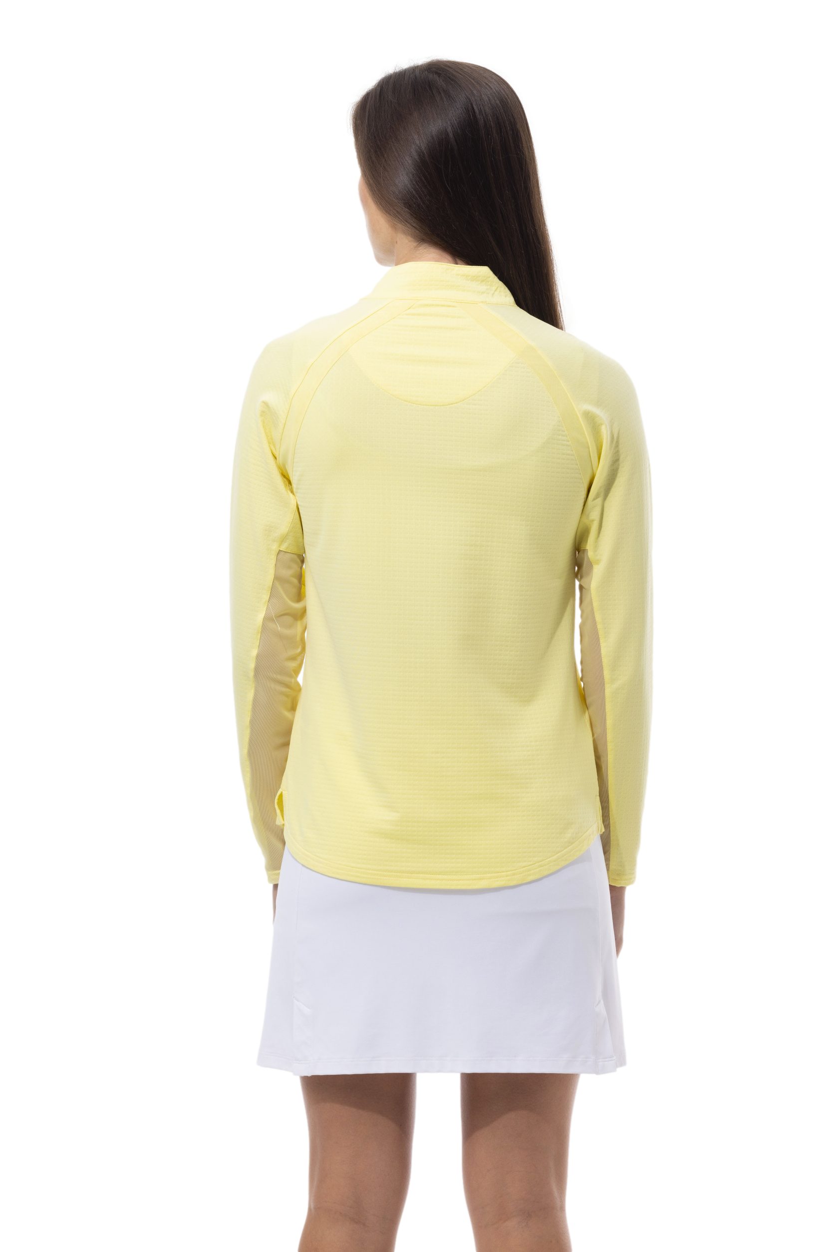 UPF 50 Long Sleeve Solid Mock with Mesh-ButterCup