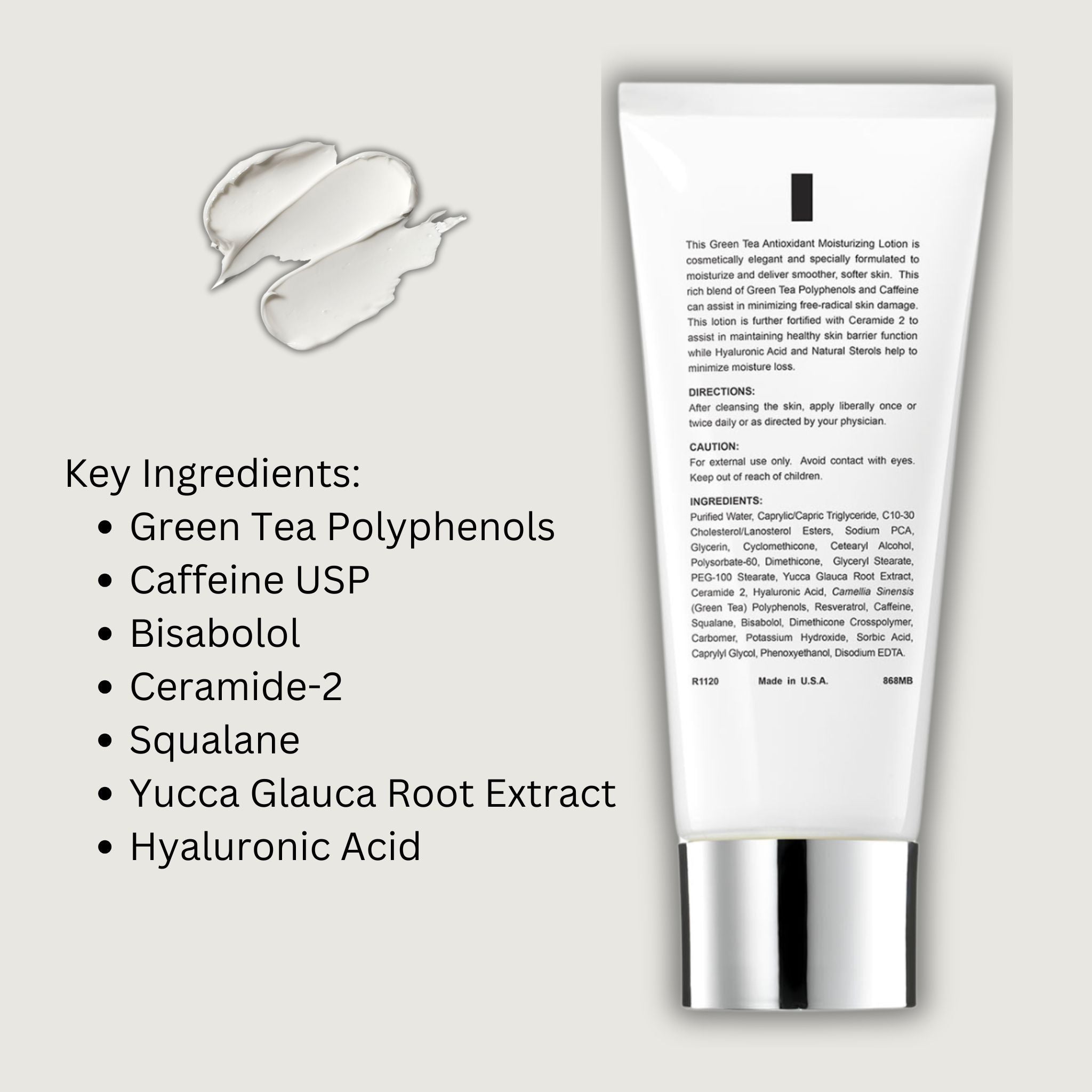 Body Hydrating Creme back label and key ingredients