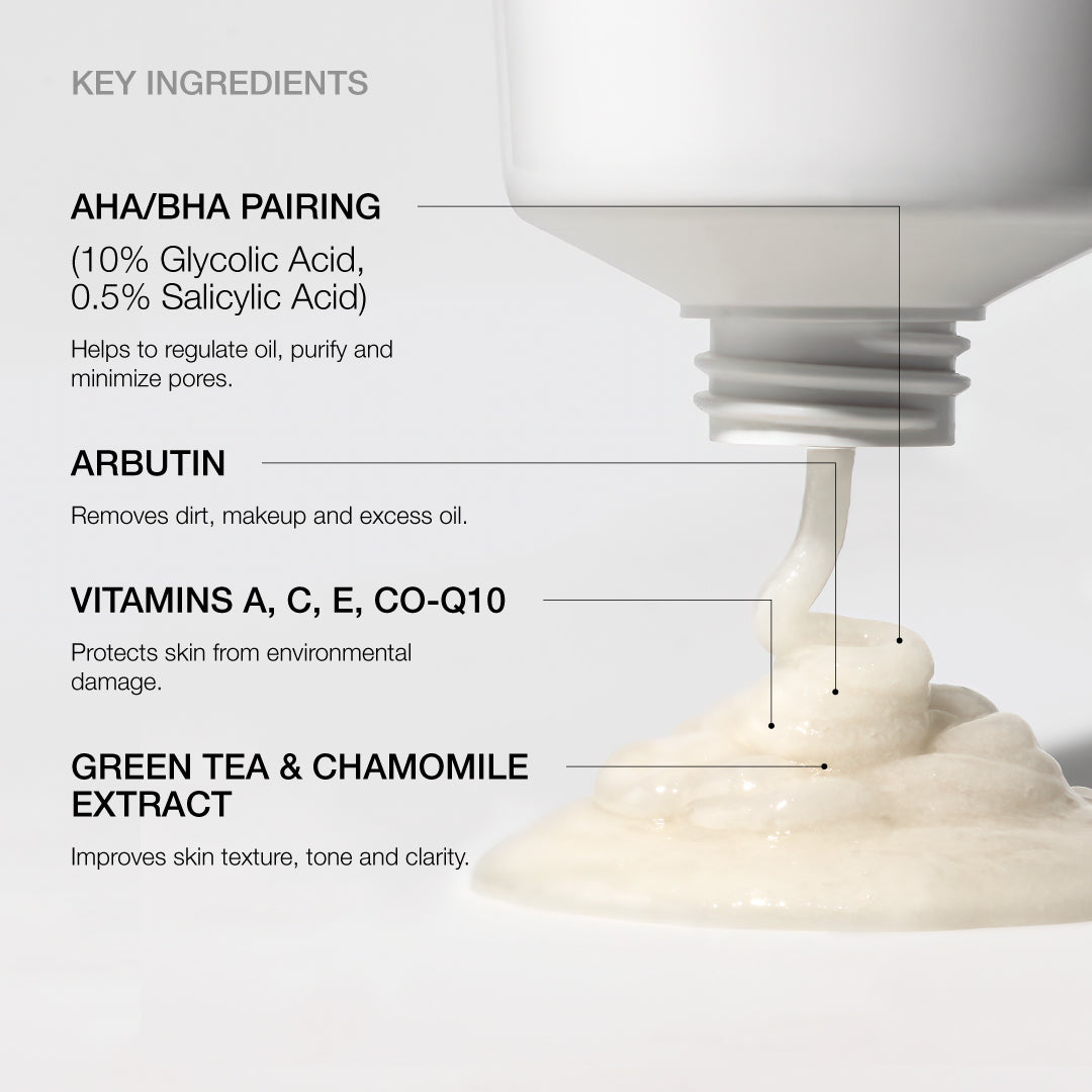 Wash + Scrub Cleanser key ingredients